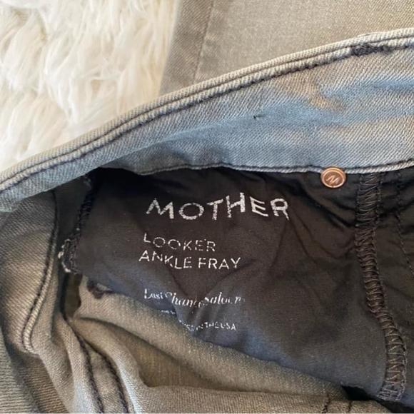 Mother The Looker Ankle Fray Gray Distressed Jeans Size 24 - Picture 6 of 8